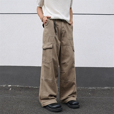 A436-6239E-P751282025秋冬新款重磅美式复古多口袋直筒裤，男装休闲裤，电商A436