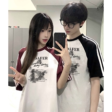 2025美式220克三条杠撞色短袖T恤网图C403A-ZST2606特P25，男装T恤，电商C403A