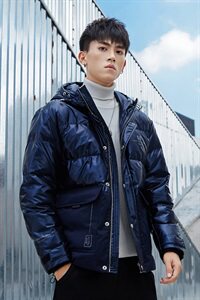 2020冬装新款潮牌亮色连帽羽绒服男士百搭外套 A438-850图片