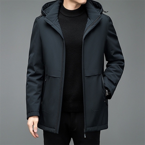 男士羽绒服冬季加厚保暖鸭绒连帽外套新款中年商务休闲男装上衣图片