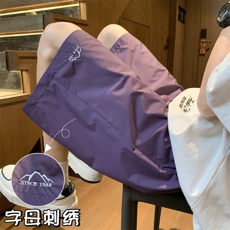 ！2025夏季新款男士激光冲孔短裤透气清爽五分裤DK256特P25图片