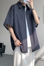 8XL-M花衬衫男款短袖夏季冰丝薄款花衬衣大码寸衫外套DC28013P38，男装衬衫，电商B312