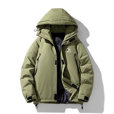 冬季棉衣情侣潮牌纯色连帽棉袄外套加厚保暖棉服A068-BDM14-TP100，男装棉衣，电商A068