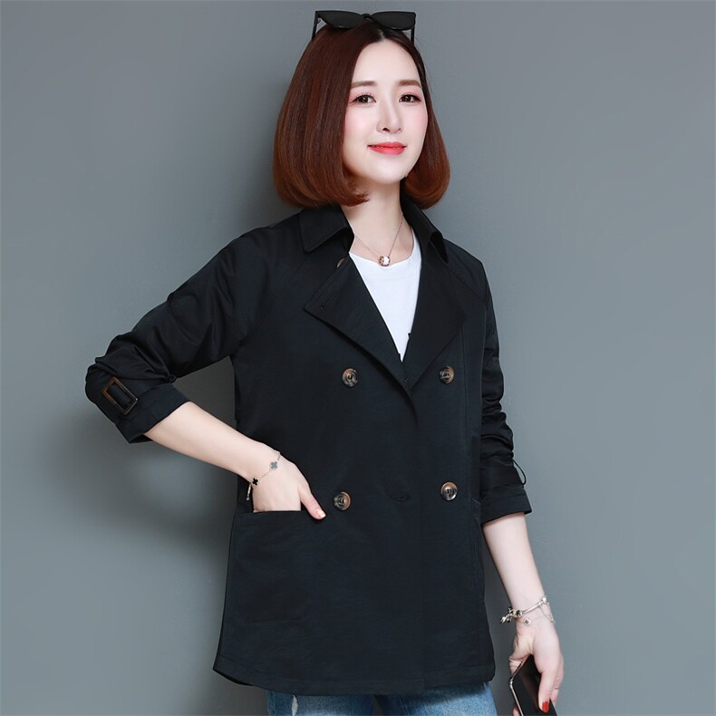 2022春秋季中长款双排扣风衣舒适年轻百搭潮流气质修身显瘦，女装风衣，依倍林