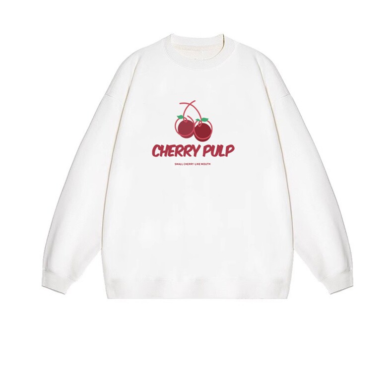 2025年秋季套头长袖通勤樱桃时尚百搭通勤简约休闲，女装卫衣/绒衫，花可