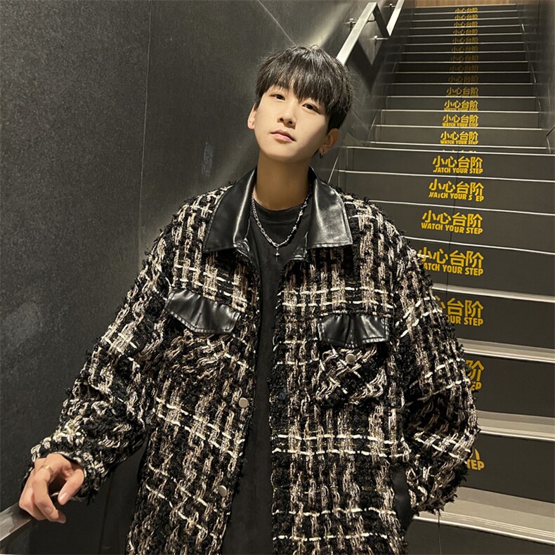 ！抖音直播小香风拼接夹克衫外套XH27-P100,男装夹克,电商B367
