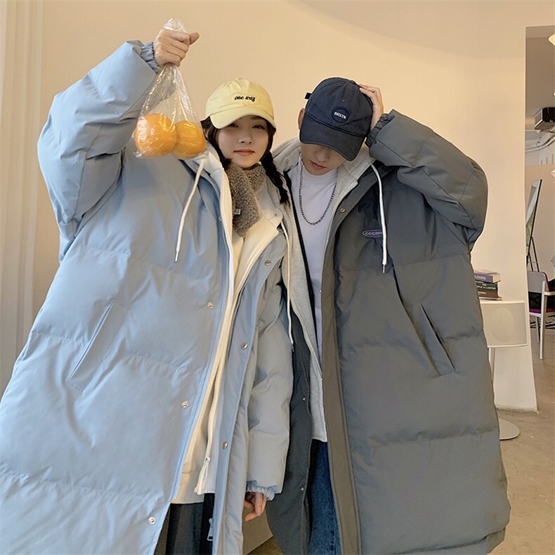 新款假两件拼接中长款情侣装棉衣加厚连帽棉服A071-Y296-P135,男装棉衣,电商A071