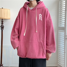 加绒新款港风宽松连帽套头卫衣X5677-常规P70控88-加绒P80控98，男装卫衣，电商A061-1