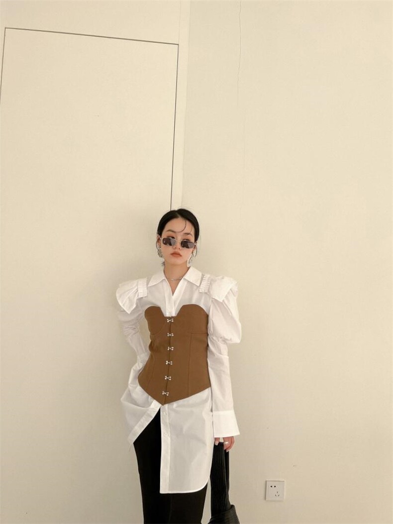 春季新款上新抹胸衬衫两件套，抹胸，LION&CAT(2F)