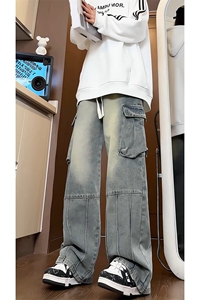 A1158TP55控88-秋季数据款2025水洗美式复古工装牛仔裤男休闲裤子图片