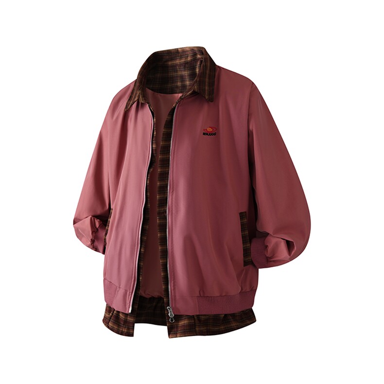 复古拼接格子假两件棒球服夹克男  xh161-特80图片