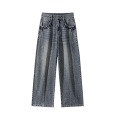 牛仔裤男2025秋季美式高街痞帅水洗宽松直筒长裤Z6916-P55，男装牛仔裤，星座610（原A335）