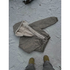 okaythxbye大理石座山雕棉服外套男冬季加厚美式复古毛领连帽夹克，男装棉衣，星座603-2