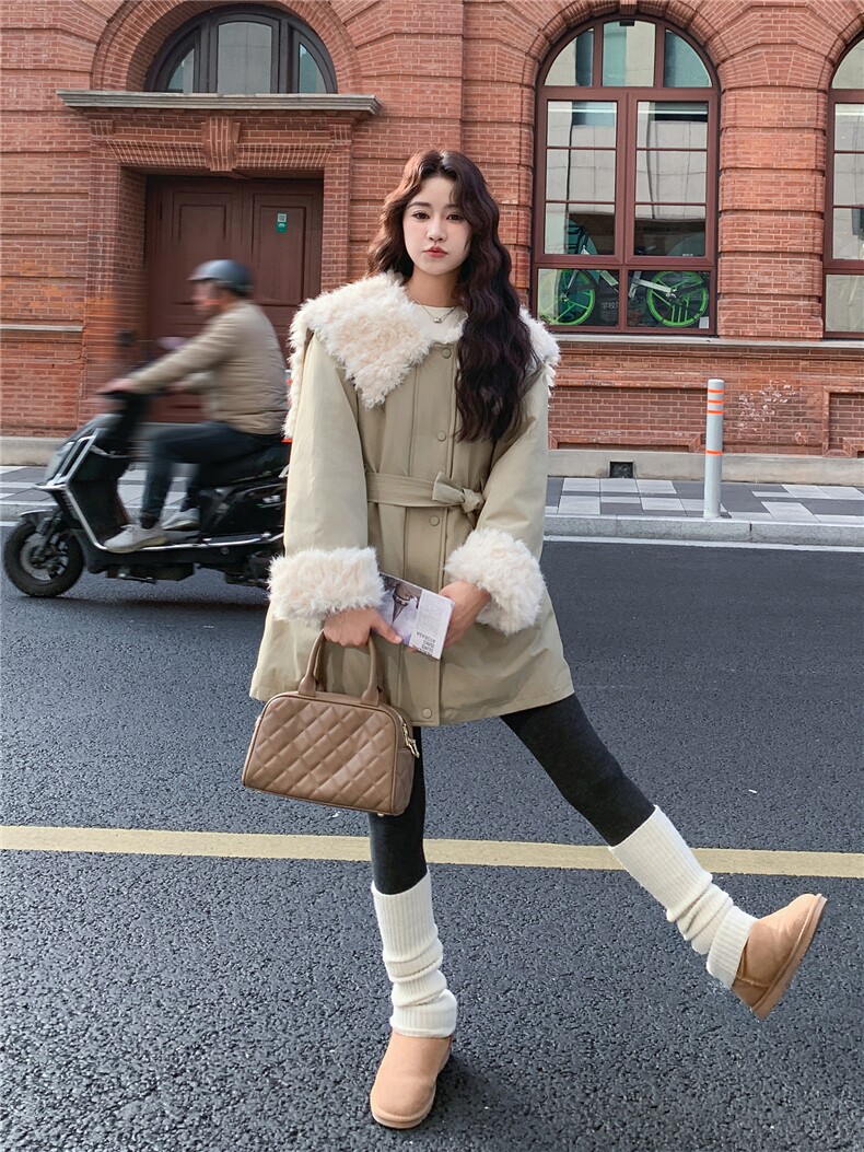 冬季新款韩式海军领羊羔毛90绒派克羽绒服2156P320K488,女装羽绒服,2C219