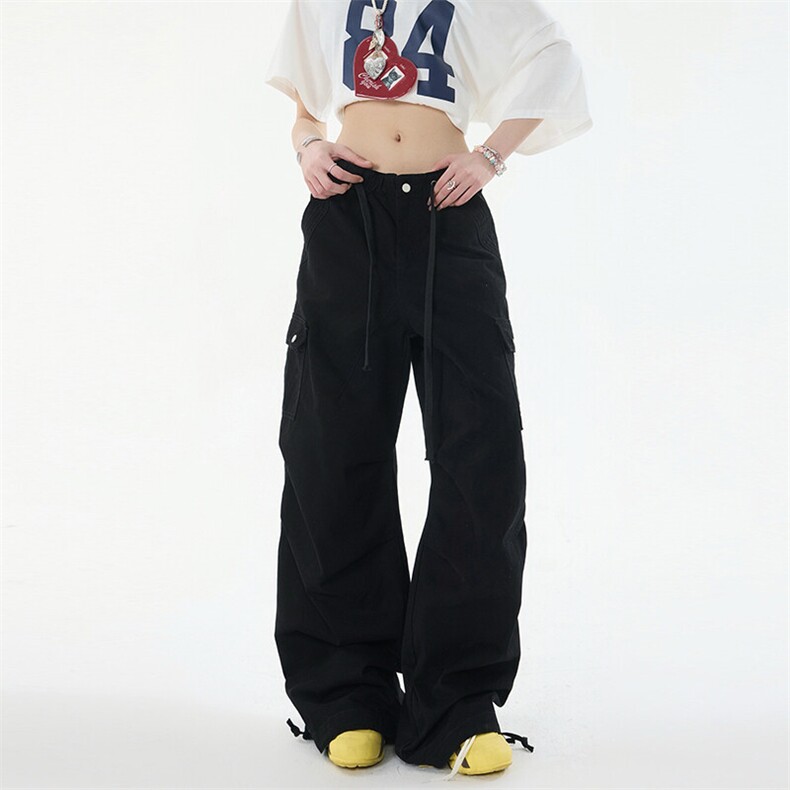 美式复古大口袋工装牛仔裤女夏季美式宽松休闲阔腿裤YD9002-P75,男装牛仔裤,星座509