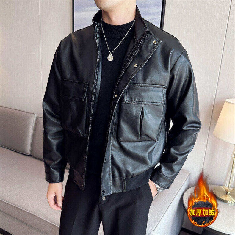 新款皮衣皮夹克超酷帅气男式夹克309B-3-6803-P70,男装夹克,星座1409-3