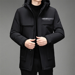 中长款新款爸爸工作服老年羽绒服男加厚爷爷装老人外套2307-P240