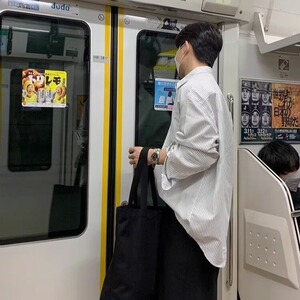 蓝色条纹衬衫男长袖宽松ins潮牌日系休闲翻领衬衣外套 C5045图片