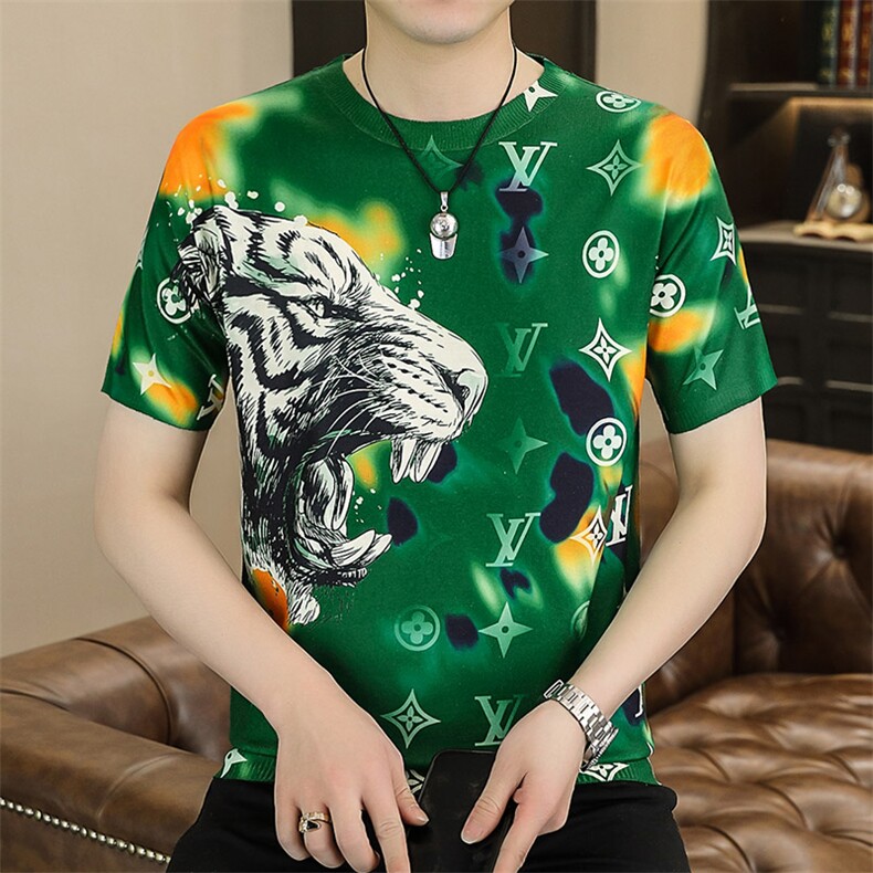 夏季男士短袖T恤薄款男装中年时尚休闲上衣半袖圆领新款体恤衫男,男装T恤,电商B212（原钱塘6029）