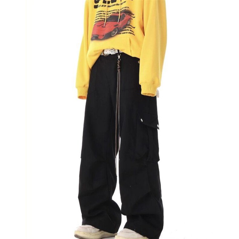 美式复古机能伞兵工装裤男女春秋潮牌直筒宽松纯棉-送吊坠-网图，男装工装外套，星座302B-2