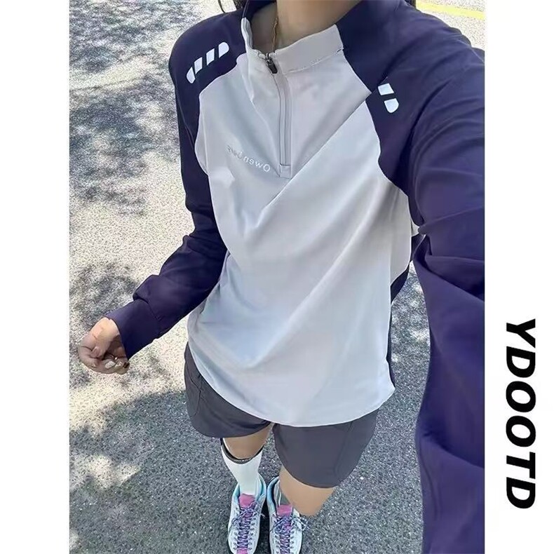 户外美学！春夏男女款吸汗透气运动健身跑步长袖TJSS12P35,男装T恤,电商D256A(原A064A)
