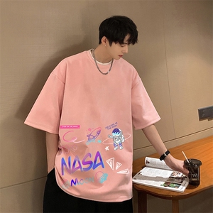 NASA联名同款麂皮绒短袖t恤男大码半袖男 JD82186-P25图片