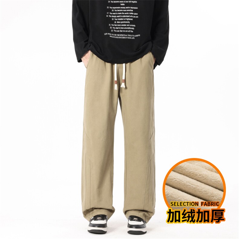 美式纯棉工装裤男秋冬宽松直筒阔腿休闲长裤子J8030-P45/加绒P55,男装工装外套,星座509