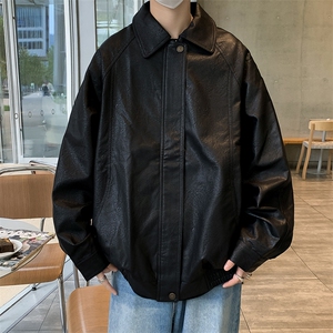 Wt40-P65日系复古宽松型高质量皮衣夹克图片