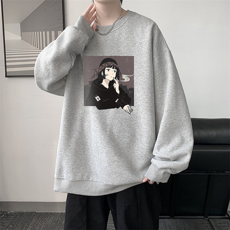 圆领卫衣男大码加厚加绒长袖t恤男S6122-P28加绒款-P33,男装卫衣,电商A040