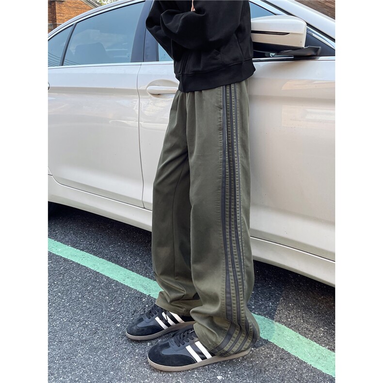 A165-K8786-P5578现货美式vibe高街运动卫裤直筒条纹休闲裤潮,男装休闲裤,电商A165