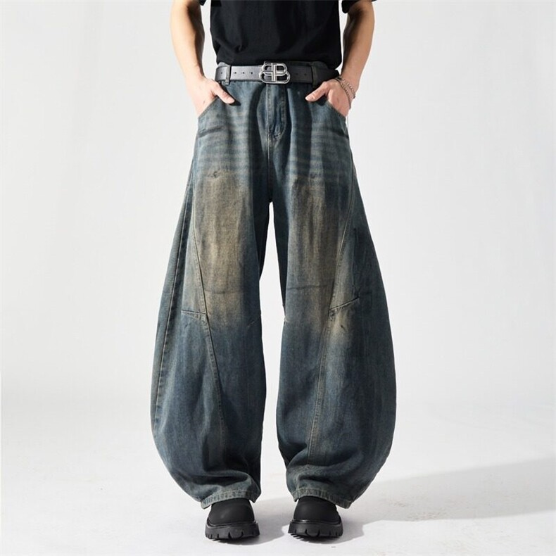 牛仔裤男女韩版潮流帅气百搭阔腿2026夏季ins长裤RK2643-P52，男装牛仔裤，星座412-2