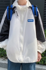 港风夏季潮流宽松撞色连帽外套防晒服男F6602P55控68，男装防晒衣，电商A268A
