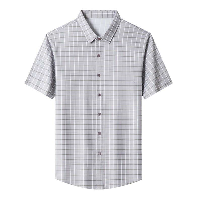 Y6999钱塘2020-2夏季男士休闲商务格子短袖衬衫主推P53,男装衬衫,钱塘207-2