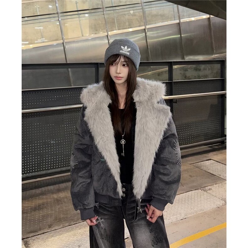 网图高街座山雕棉服加厚连帽毛领外套夹克棉衣 A025-QY15030-P140图片