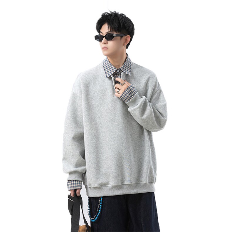 学院风polo领假两件卫衣男cp136-特p55,男装卫衣,电商B371