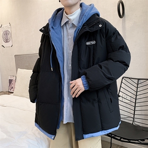 假两件衣男冬季日系慵懒加厚服情侣装袄面包服 W6202-P90图片