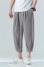 日系夏装薄款棉麻料七分裤大码冰丝休闲裤哈伦裤男士裤子935P45，男装牛仔裤，钱塘788(原4013)