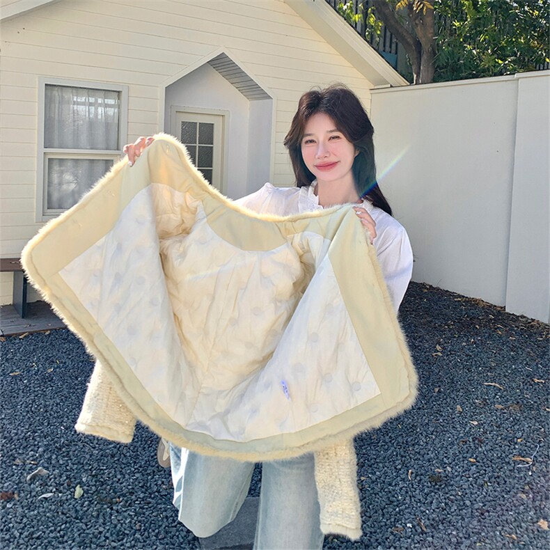 新款奶呼呼水貂毛亮片小香风90羽绒服2C010-2595-P285-K428,女装羽绒服,2C010