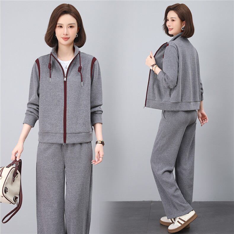 妈妈秋装2025新款休闲运动服套装洋气卫衣中年外套女春秋两件套,女装套装/套裙,涵誉