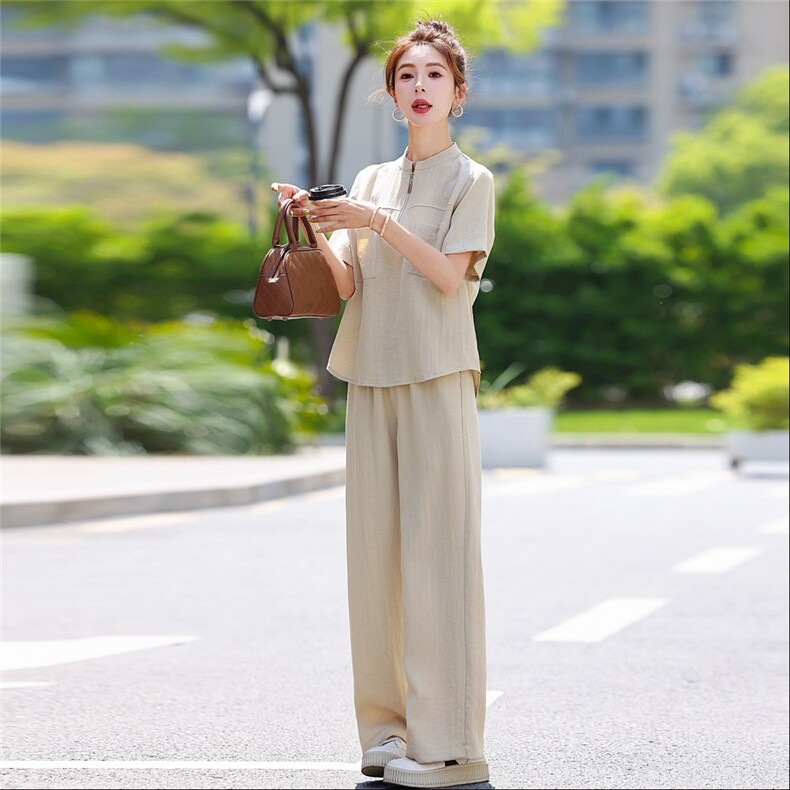 休闲时尚套装女2025夏季爆款小个子气质减龄宽松显瘦遮肉两件套潮,女装套装/套裙,梦依杭