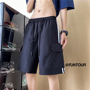 三条杠短裤男夏季宽松直筒休闲运动五分裤A166-YDK220-特P25控45图片
