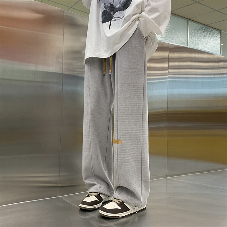 HD1391-TP45控价68港风华夫格长裤冬季宽松贴标加绒加厚卫裤男,男装休闲裤,电商A102-1