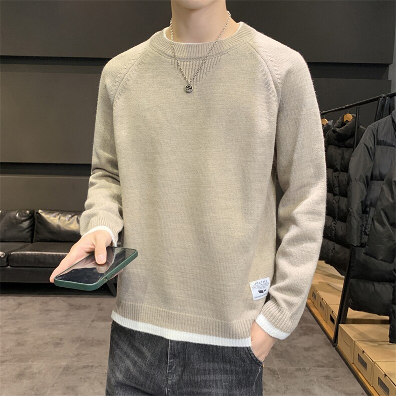MY8002圆领针织毛衣男秋冬季宽松百搭打底衫休闲常规37加绒47,男装针织衫/毛衣,四季星座303A