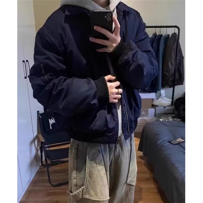 美式复古飞行夹克外套男潮牌高级感翻领短款棒球服J633,男装夹克,星座1116A（原606A-3）