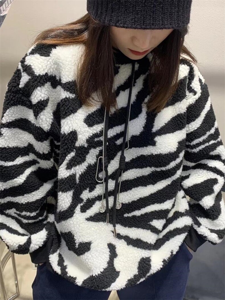 斑马纹卫衣，女装卫衣/绒衫，Queena PHoebe