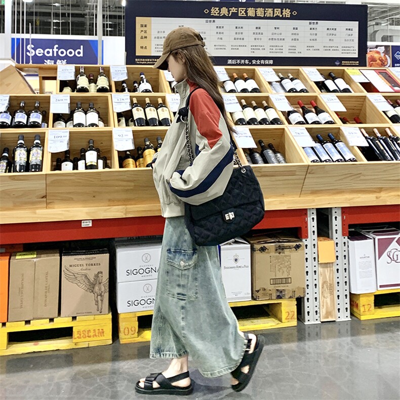 美式复古风可盐可甜拼接撞色夹克2025夏季新款独特漂亮短外套女潮,女装短外套,2C050