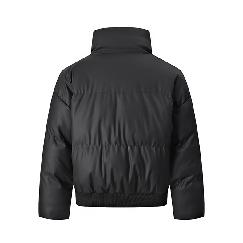 3D立体美式潮牌立领PU皮棉服男短款棉衣外套宽松面包服M810-P75,男装棉衣,电商A441