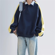 WY848-P55-450克重磅美式学院风拼接卫衣2026春季新款情侣卫衣，男装卫衣，星座1811B