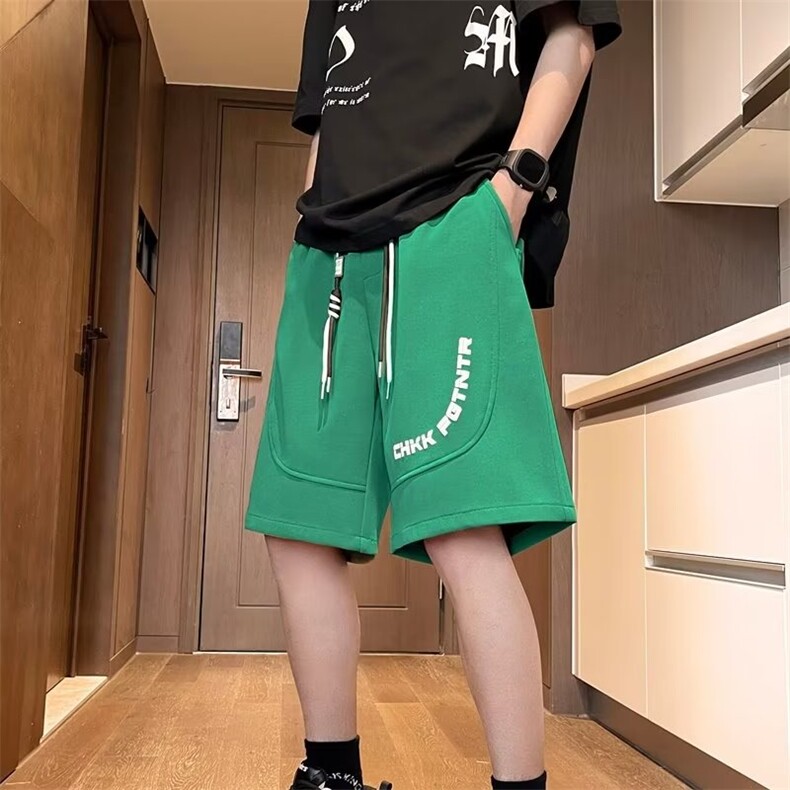 五分裤男韩版潮流字母痞子帅气2024夏季新款ins宽松短裤K3906-P28,男装休闲裤,星座412-3