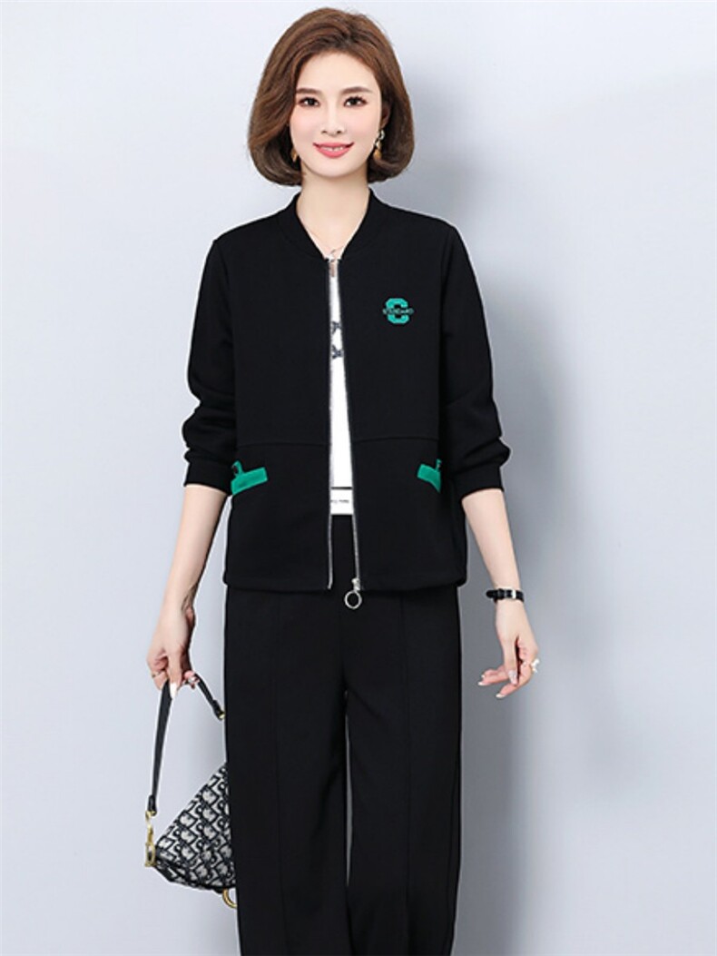 中年妈妈春秋外套中老年休闲运动服棉质女气质大码上衣,女装短外套,妃曼